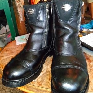Harley Davidson Interstate 6-inch twin zip genuine leather boots